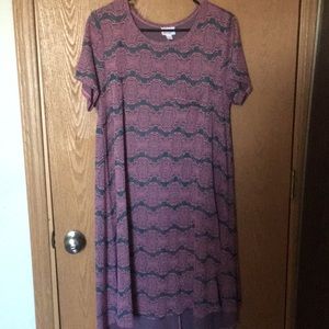 LuLaroe, pink and olive green maxi dress